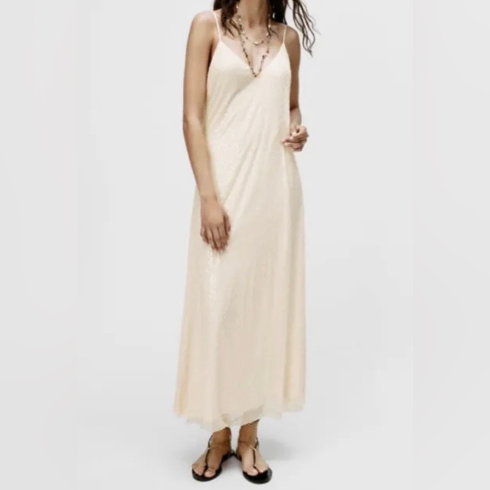 Elegant Cream Maxi Dress